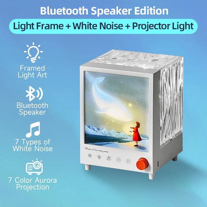 Starry Sky Whale Aurora Projection Light Dream Atmosphere Lamp Bluetooth-Compatible Speaker - 2