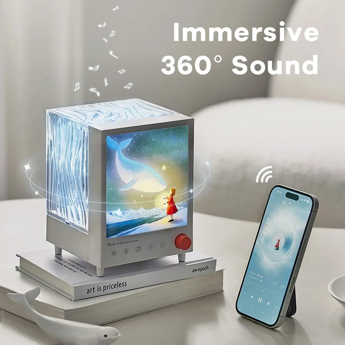 Starry Sky Whale Aurora Projection Light Dream Atmosphere Lamp Bluetooth-Compatible Speaker - 4