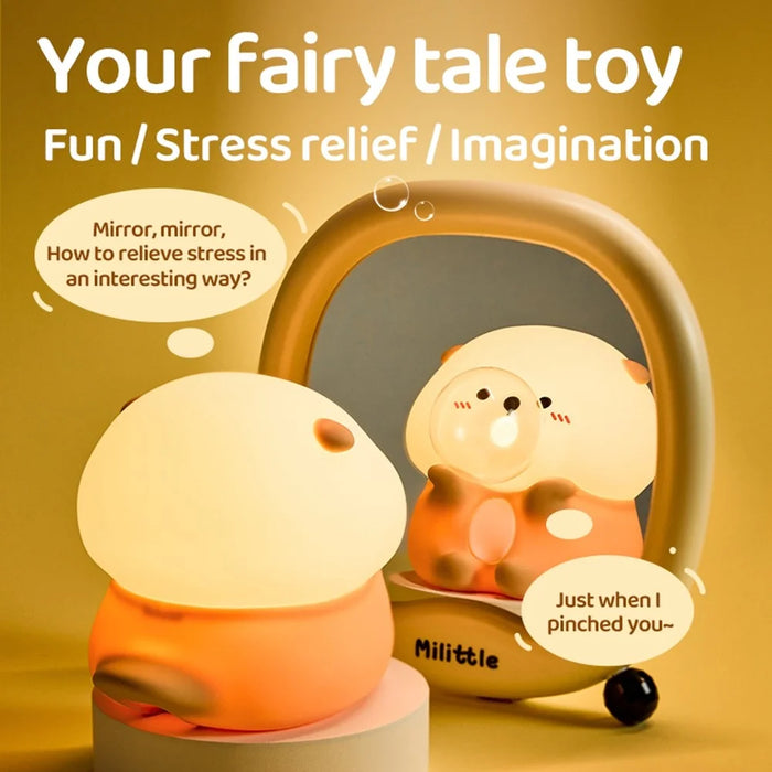 A066 Otter Bubble Blowing Night Light Baby Squishy Adorable Silicone Lamp - 5
