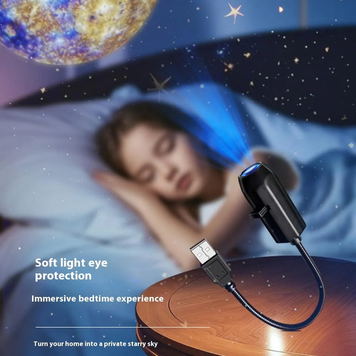 Planet Projection Lamp with 10 Slides USB Powered 360 Degree Rotation LED Night Light for Kids Room Bedroom - 7