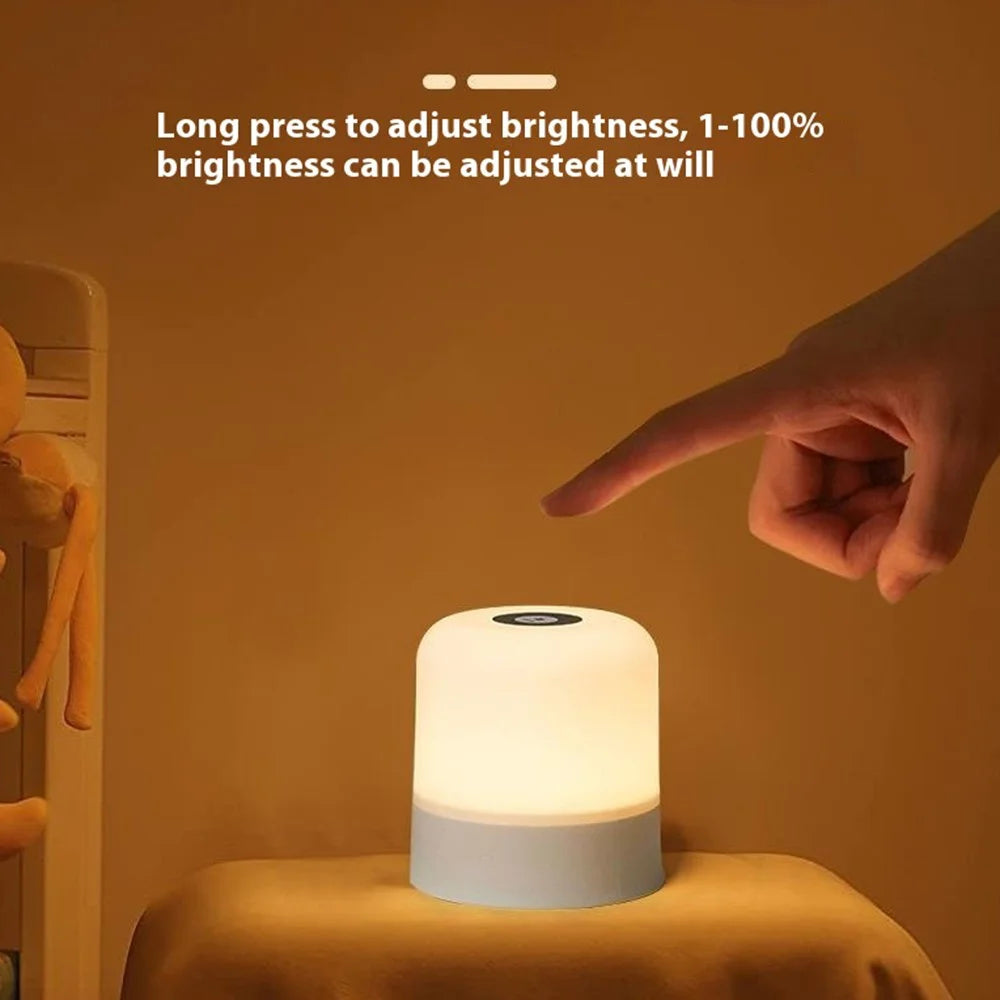 Built In 2400mAh Battery Touch Control Night Light for Bedroom 3 Color Temperatures Rechargeable Bedside Table Lamp - 4