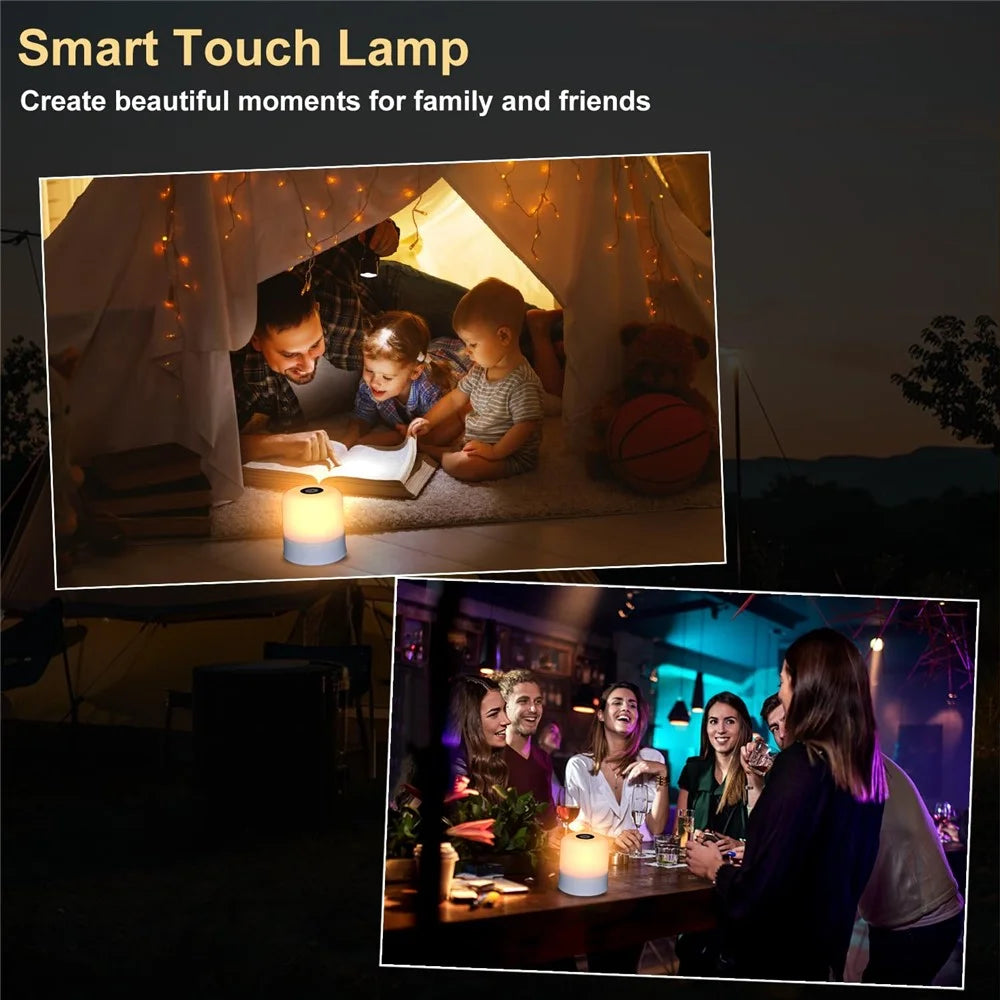 Built In 2400mAh Battery Touch Control Night Light for Bedroom 3 Color Temperatures Rechargeable Bedside Table Lamp - 6