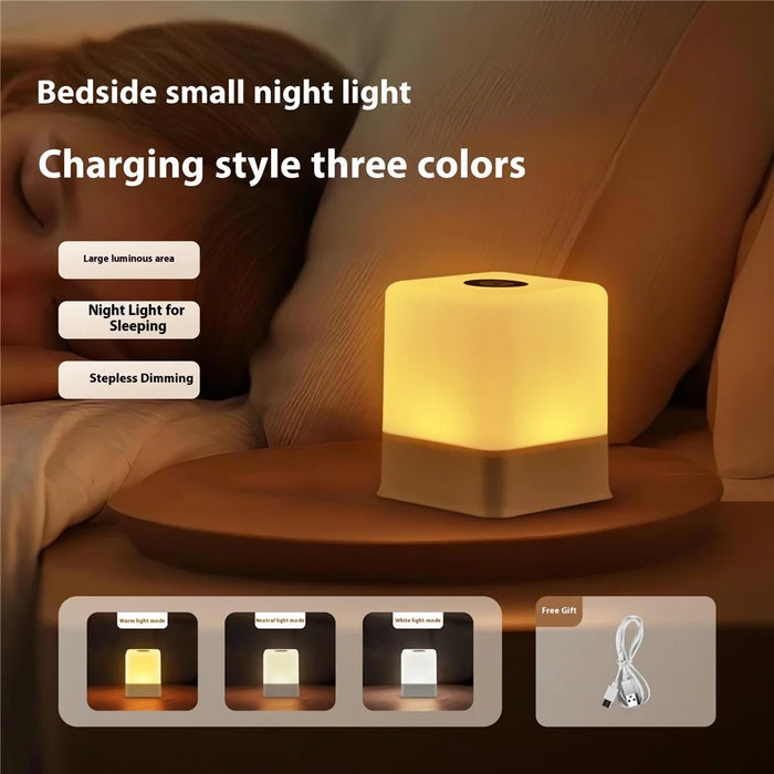 Built In 800mAh Battery 3 Color Temperatures Dimmable Bedside Lamp Eye Care Touch Control Night Light - 4