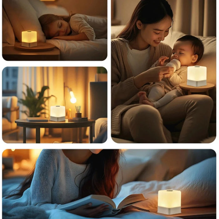 Built In 800mAh Battery 3 Color Temperatures Dimmable Bedside Lamp Eye Care Touch Control Night Light - 6