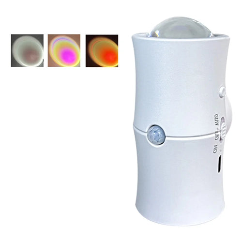 3 Colors Wireless Smart Motion Sensor Night Light for Hallway USB Rechargeable LED Wall Lamp - White - 1