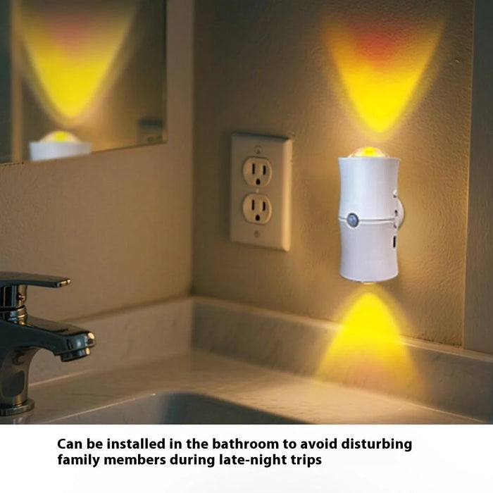 3 Colors Wireless Smart Motion Sensor Night Light for Hallway USB Rechargeable LED Wall Lamp - White - 5