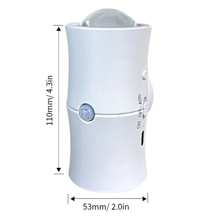 3 Colors Wireless Smart Motion Sensor Night Light for Hallway USB Rechargeable LED Wall Lamp - White - 7