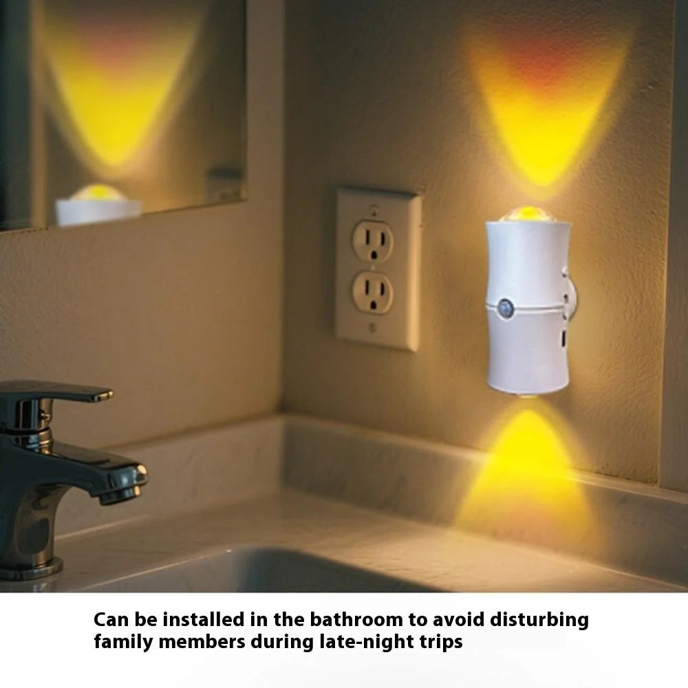7 Colors RGB Wireless Smart Motion Sensor Night Light for Hallway USB Rechargeable LED Wall Lamp - White - 6