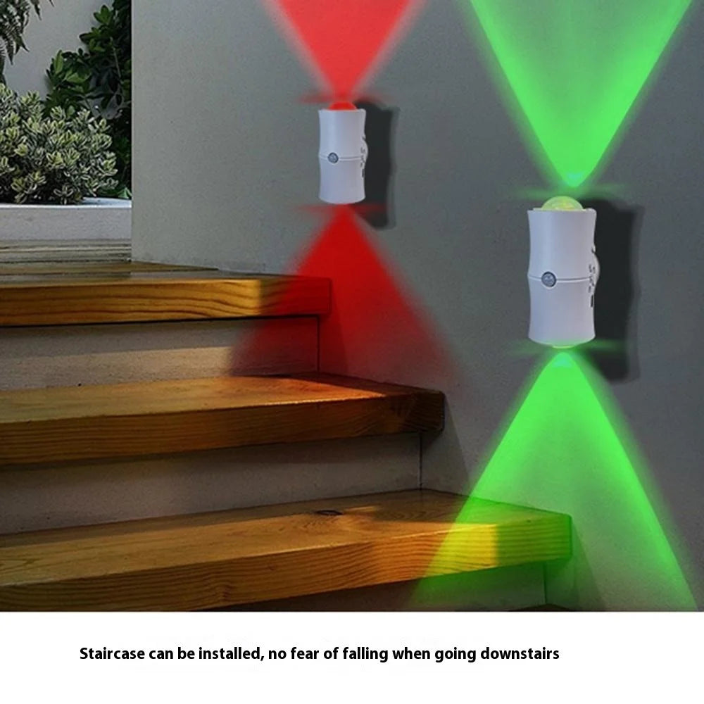 7 Colors RGB Wireless Smart Motion Sensor Night Light for Hallway USB Rechargeable LED Wall Lamp - White - 7