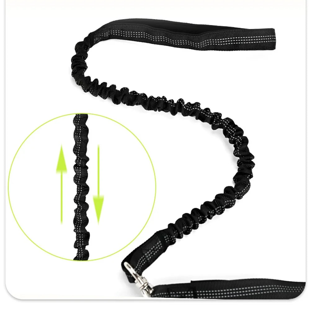 140-200cm Adjustable Length Nylon Reflective Dog Leash Dual Headed Pet Lead Gift for 2 Dogs - Black - 3