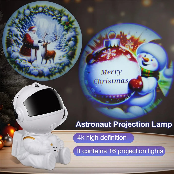Creative Astronaut Hugging Star Christmas Projector Lamp with 4 Film Discs USB Powered Atmosphere Light Desktop Decor - 4