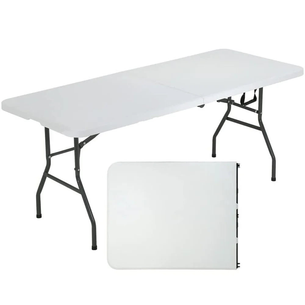 Portable Folding Table Steel + HDPE 1.8m Outdoor Camping Long Desk Home Office Dining Table - 1
