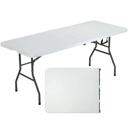 Portable Folding Table Steel + HDPE 1.8m Outdoor Camping Long Desk Home Office Dining Table - 1