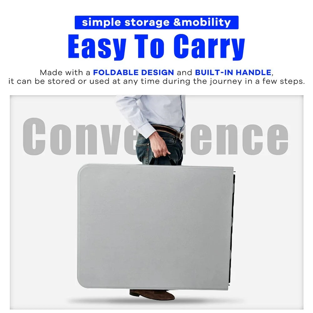 Portable Folding Table Steel + HDPE 1.8m Outdoor Camping Long Desk Home Office Dining Table - 6