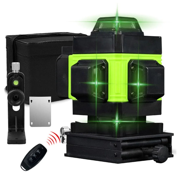 4D 16 Lines Self Leveling Equipment Horizontal and Vertical Green Laser Level with Tripod, EU Plug - 1
