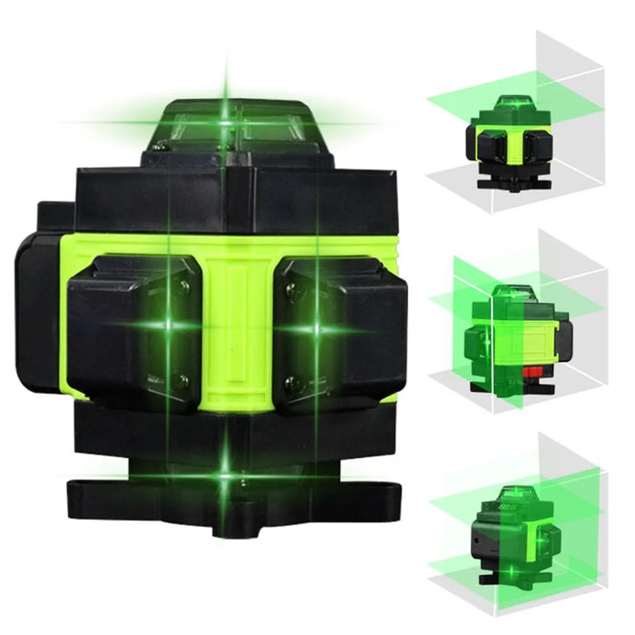 4D 16 Lines Self Leveling Equipment Horizontal and Vertical Green Laser Level with Tripod, EU Plug - 4