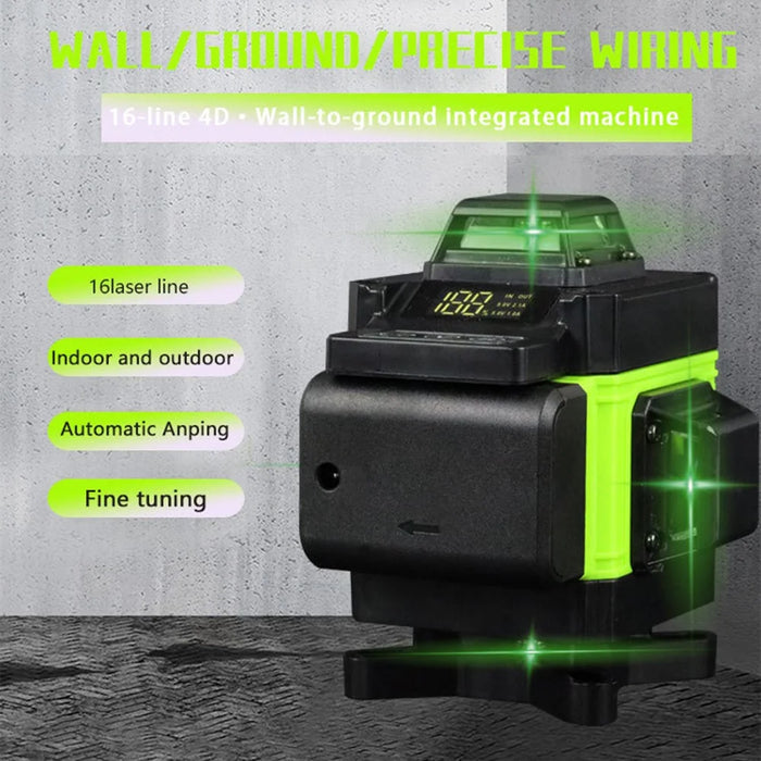 4D 16 Lines Self Leveling Equipment Horizontal and Vertical Green Laser Level with Tripod, EU Plug - 5