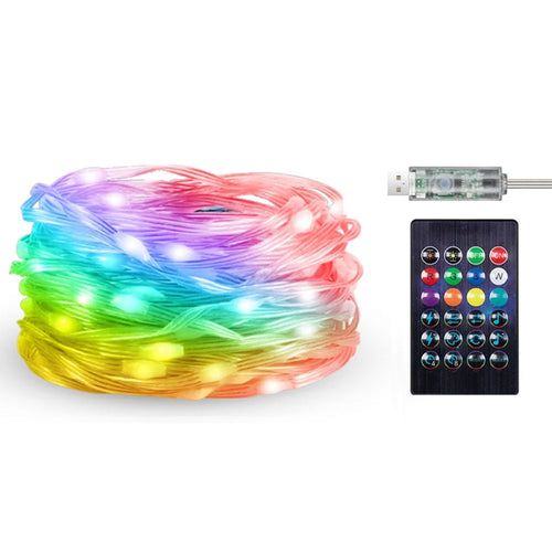 5m 50 LEDs USB Powered RGB Smart LED String Light Music Rhythm App Control Waterproof DIY Ambient Lamp - 1