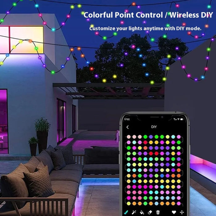 10m 100 LEDs USB Powered RGB Smart LED String Light Music Rhythm App Control Waterproof DIY Ambient Lamp - 4