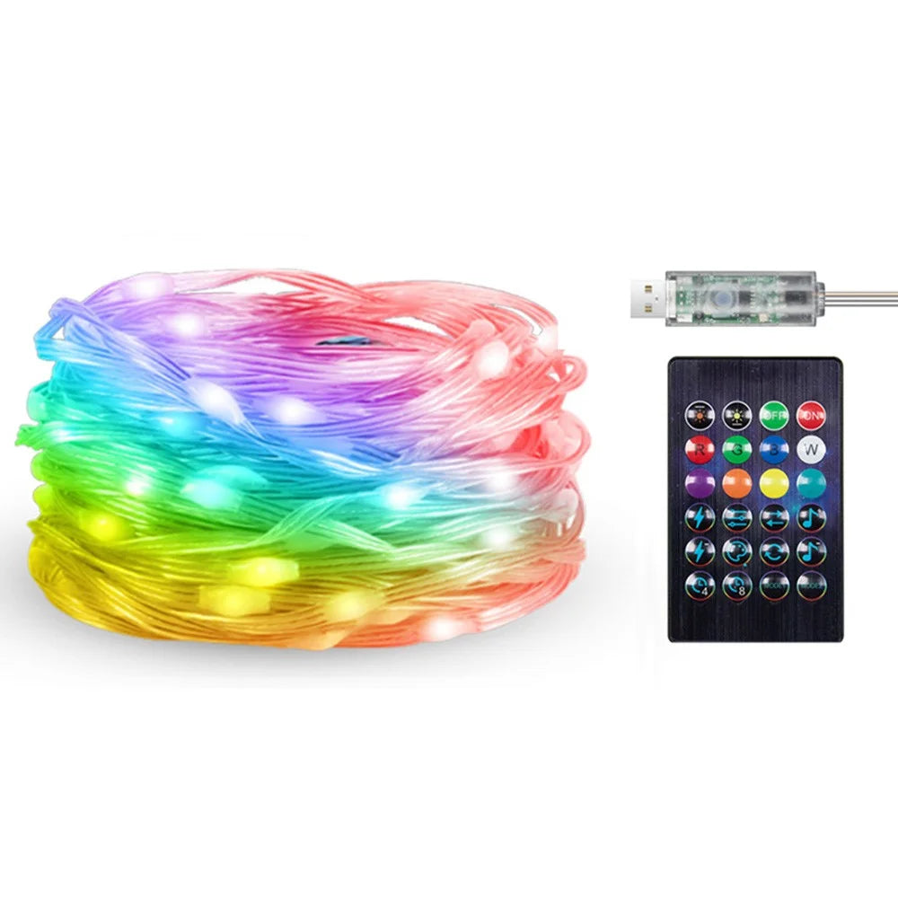 20m 200 LEDs USB Powered RGB Smart LED String Light Music Rhythm App Control Waterproof DIY Ambient Lamp - 1