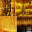 10m 400 LEDs Solar Powered LED Curtain Icicle String Light IP44 Waterproof 8 Modes Ambiance Lamp - Warm White - 4