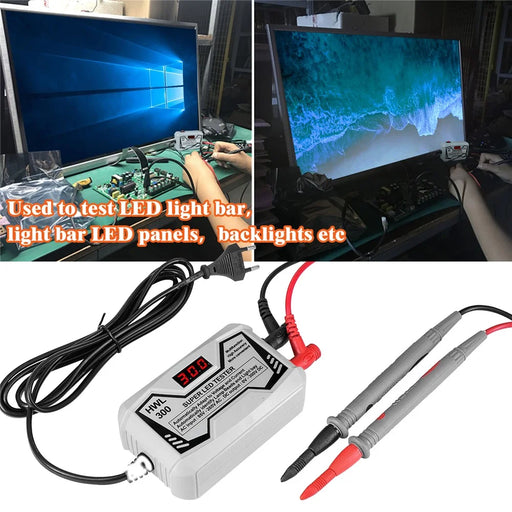 0-300V LED Lamp TV Backlight Tester Multifunctional LED Strips Beads Test Tool Measurement Instruments for LED Light (CE / FCC Certified) - Black / EU Plug - 2