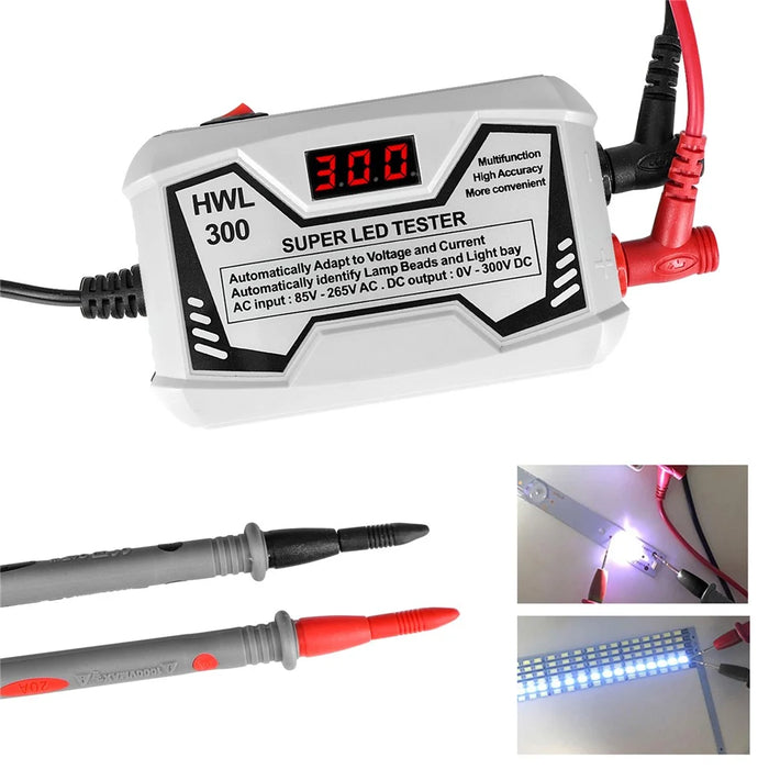 0-300V LED Lamp TV Backlight Tester Multifunctional LED Strips Beads Test Tool Measurement Instruments for LED Light (CE / FCC Certified) - Black / EU Plug - 4