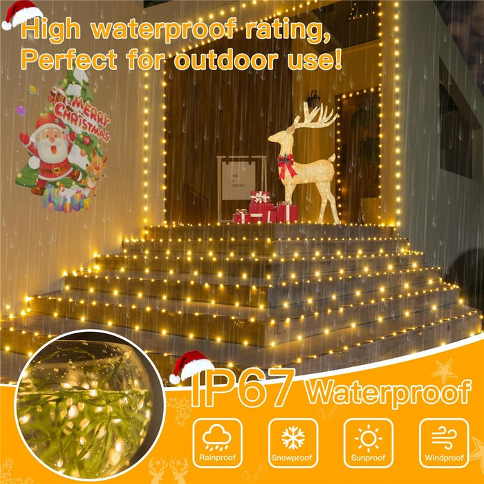 100m 1000 LEDs String Light with Remote Waterproof Ambiance Lamp for Outdoor Garden Tree Decoration, EU Plug - Warm Light - 4