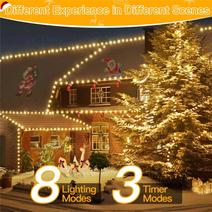 100m 1000 LEDs String Light with Remote Waterproof Ambiance Lamp for Outdoor Garden Tree Decoration, EU Plug - Warm Light - 5