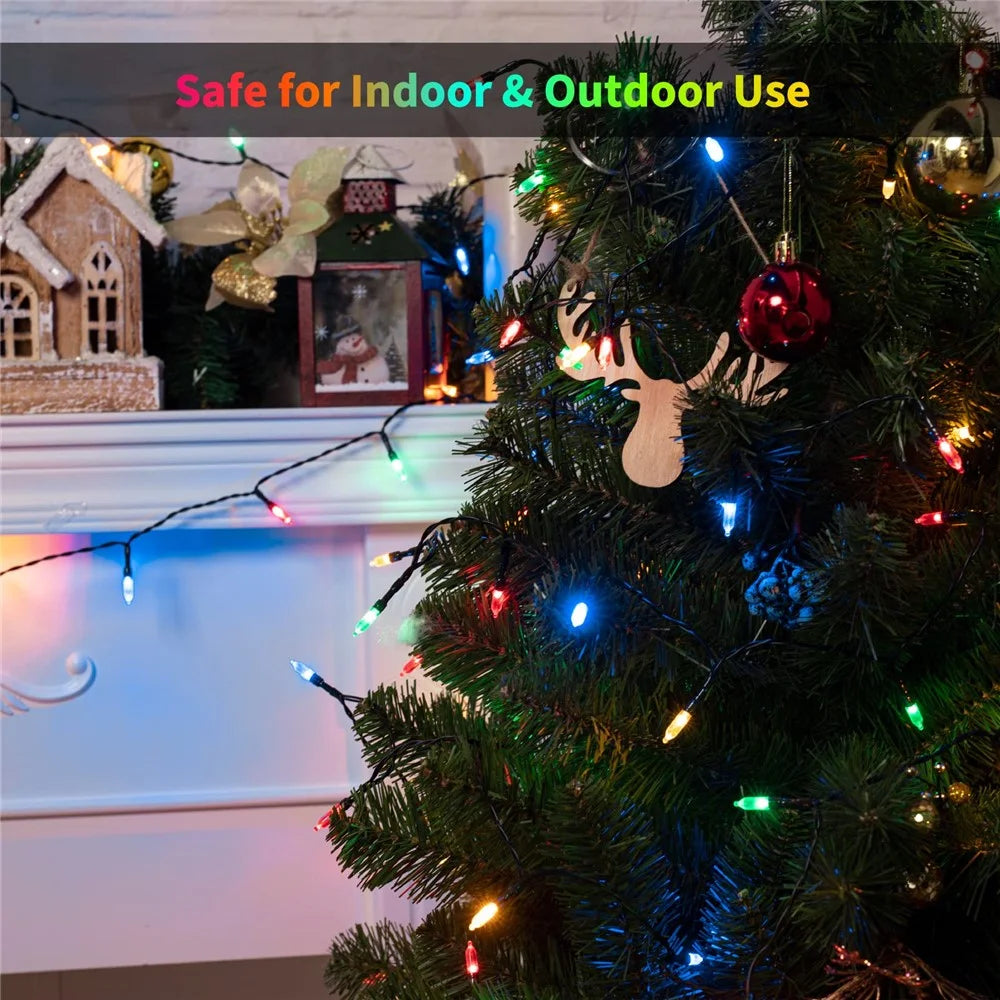 5m 50 LEDs Pointed Bulb Fairy String Light Battery Operated 8 Modes Waterproof Ambiance Lamp - Multi-color - 2