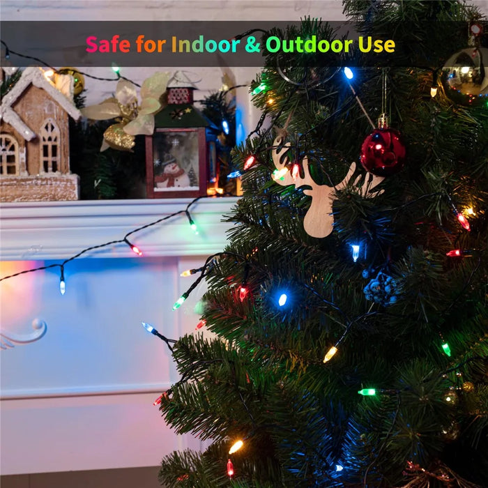 10m 100 LEDs Pointed Bulb Fairy String Light Battery Operated 8 Modes Waterproof Ambiance Lamp - Multi-color - 2