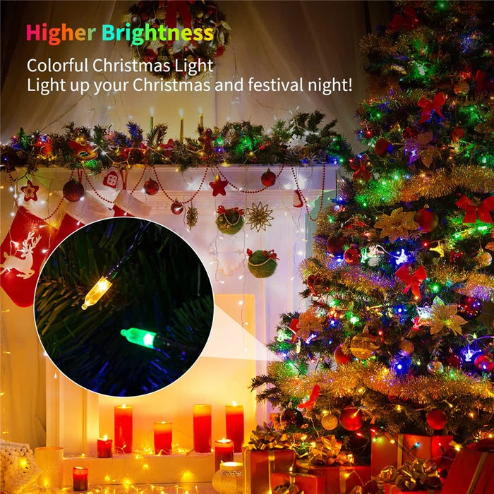 10m 100 LEDs Pointed Bulb Fairy String Light Battery Operated 8 Modes Waterproof Ambiance Lamp - Multi-color - 5