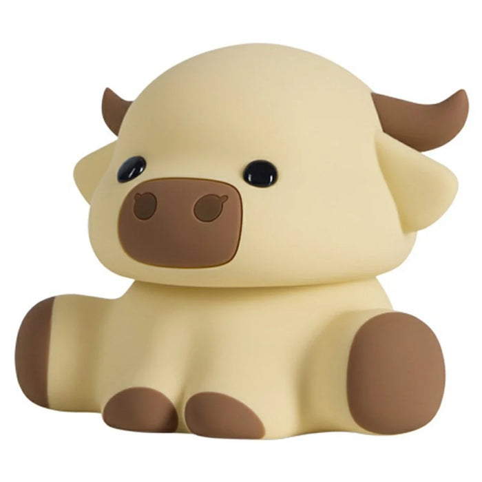 Cow Shape Silicone Night Light Tap Control Stress Relief Bedside Companion Lamp Desktop Decor Decompression Toy - 1
