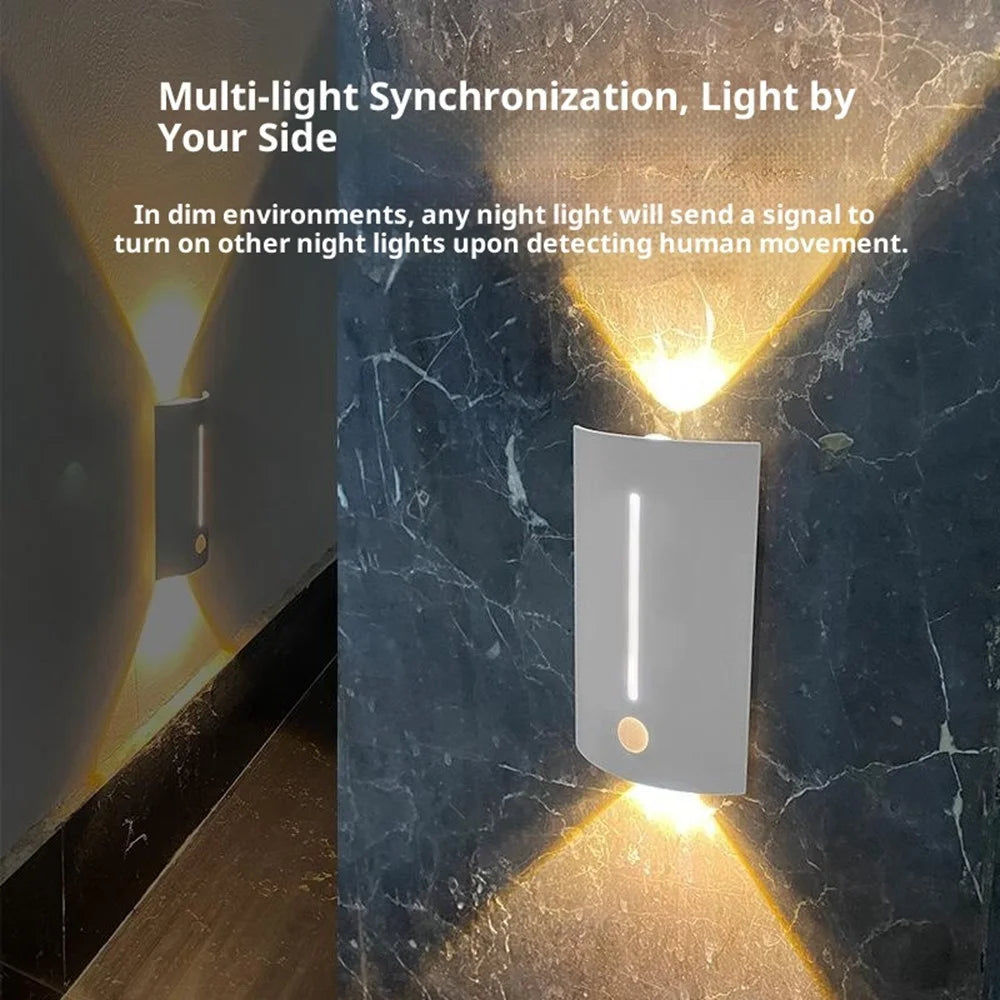 Magnetic Night Light Motion Sensor LED Lamp with 3 Color Modes for Cabinet / Closet / Stairs / Bedroom - Square - 3
