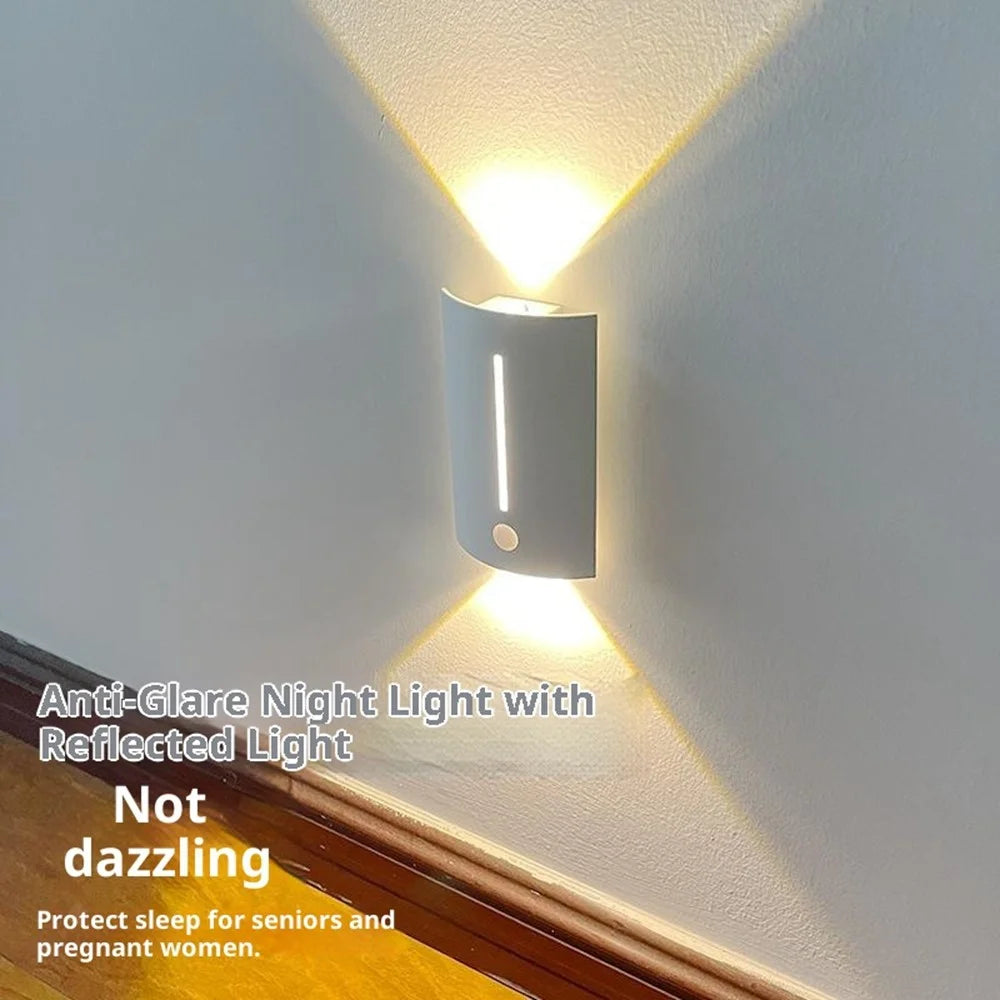 Magnetic Night Light Motion Sensor LED Lamp with 3 Color Modes for Cabinet / Closet / Stairs / Bedroom - Square - 4
