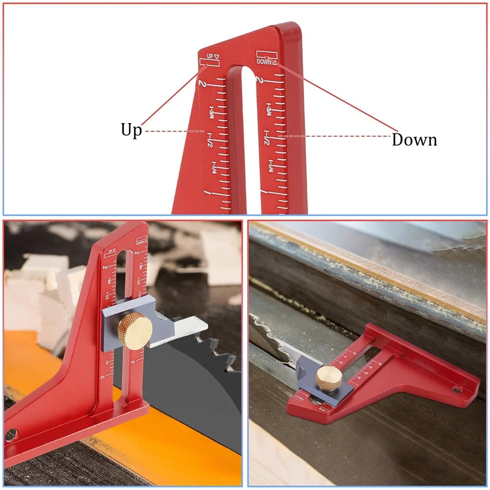 CNC Aluminum Alloy Table Saw Ruler with Magnetic Height Gauge Precision Depth Measuring Tool for Circular Saw Router - Imperial - 5