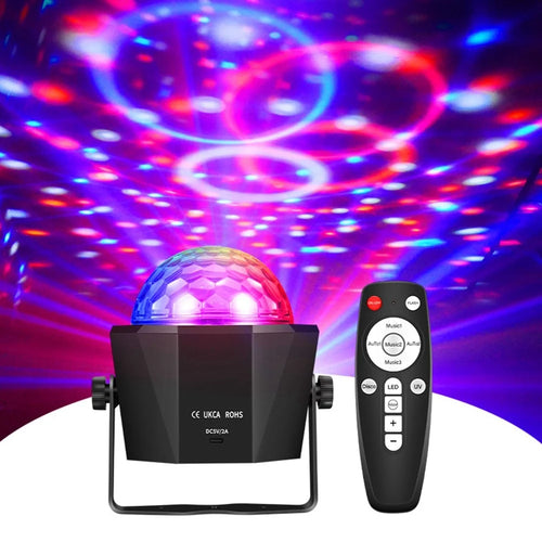TC-7011-2 7-Color Angled LED Stage Light Sound-Activated Strobe Magic Ball Lamp for Party Home - 1