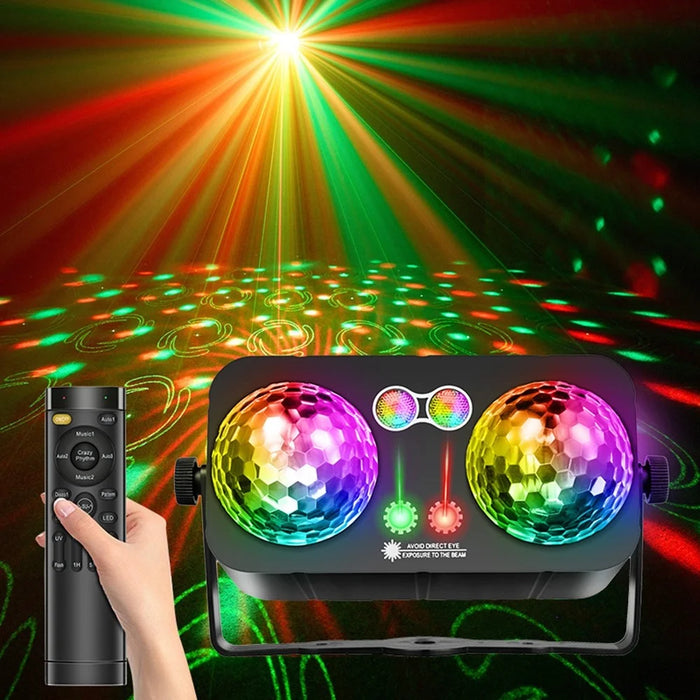 TC-7012 3 Auto  /  Sound Modes Dual-Head Magic Ball Independent Control Timer RGB LED Stage Light for KTV Home Bar - EU Plug - 4
