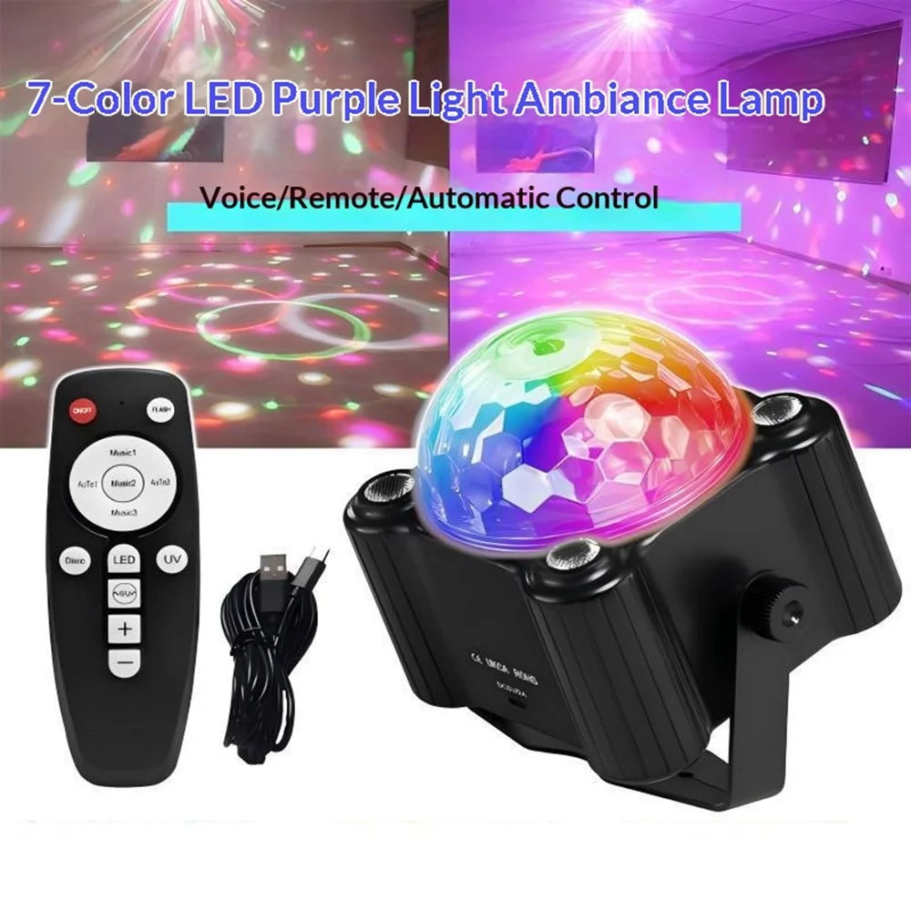 TC-7011-1 3 Sound Modes Cylindrical UV Magic Ball Light Voice-Activated RGB LED Strobe Lamp for KTV Home Party - 2