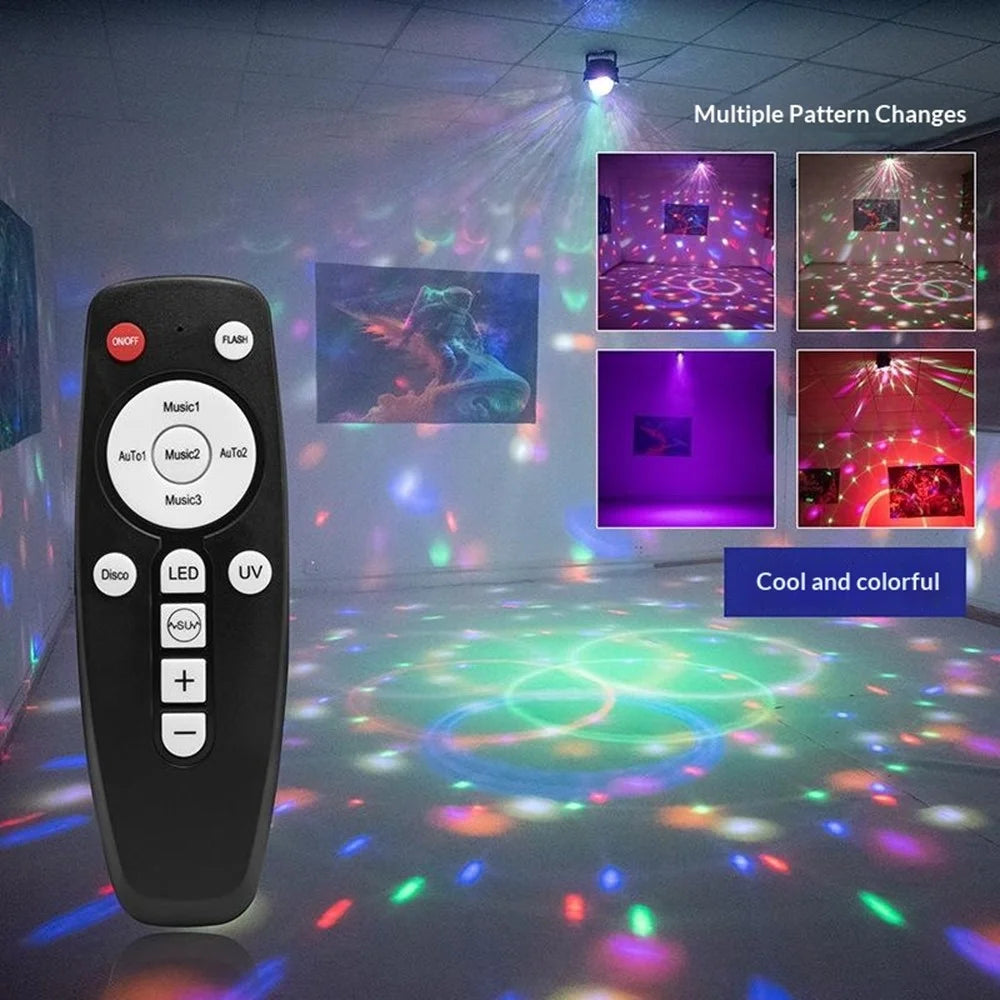 TC-7011-1 3 Sound Modes Cylindrical UV Magic Ball Light Voice-Activated RGB LED Strobe Lamp for KTV Home Party - 4