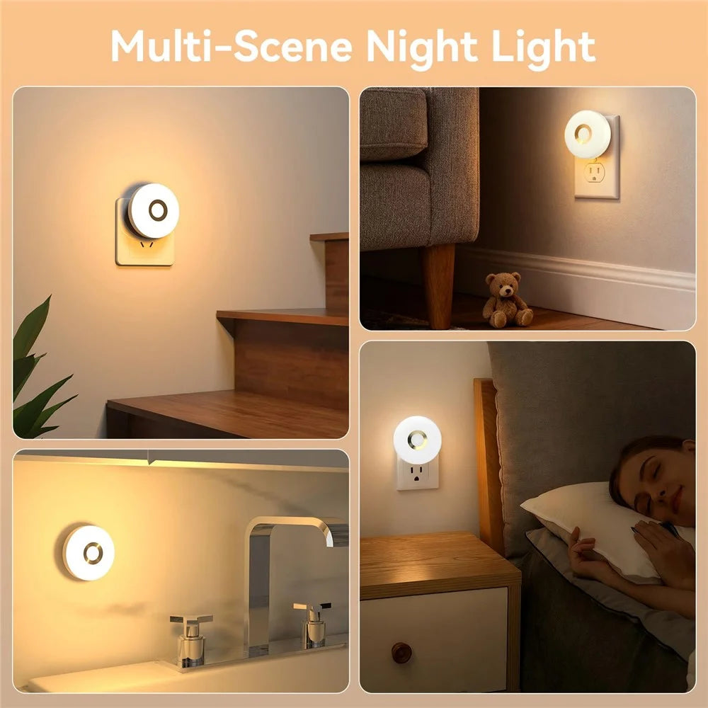 3 Color Temperatures Touch Sensor Night Light Eye-Caring Bedside Lamp Rechargeable Portable for Bedroom Study - EU Plug - 5