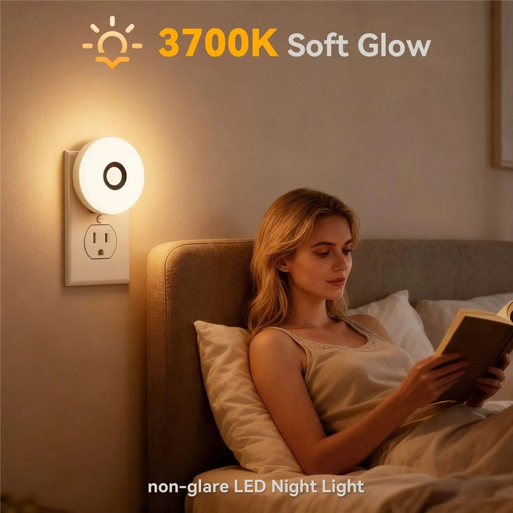3 Color Temperatures Touch Sensor Night Light Eye-Caring Bedside Lamp Rechargeable Portable for Bedroom Study - EU Plug - 6