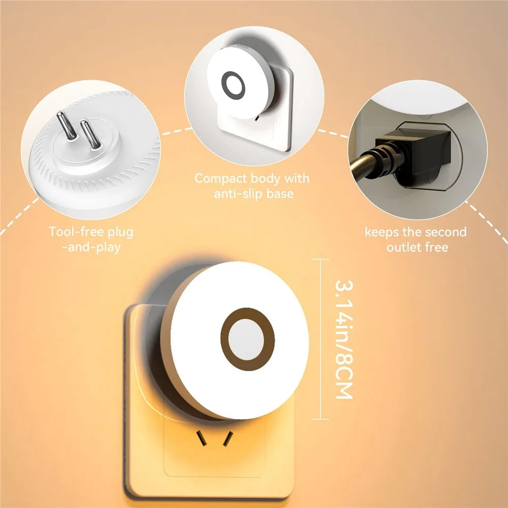 3 Color Temperatures Touch Sensor Night Light Eye-Caring Bedside Lamp Rechargeable Portable for Bedroom Study - EU Plug - 7