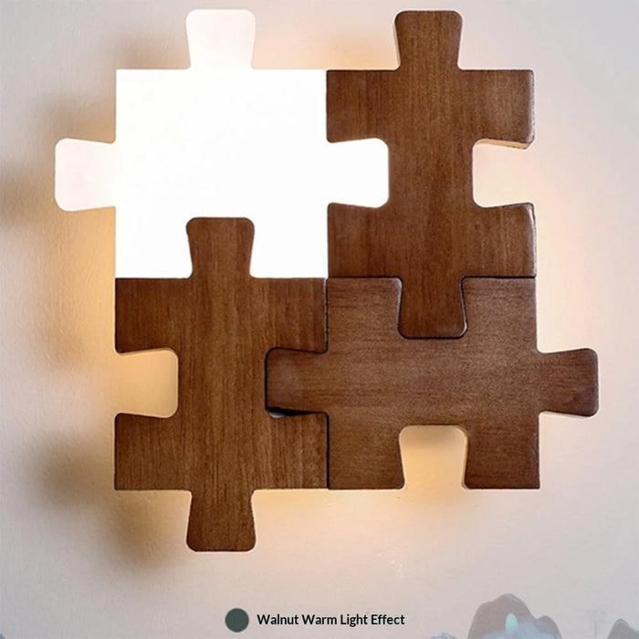 12W 3 Color Wooden Block Wall Lamp Modern Minimalist LED Bedside Light for Bedroom Hallway - 2