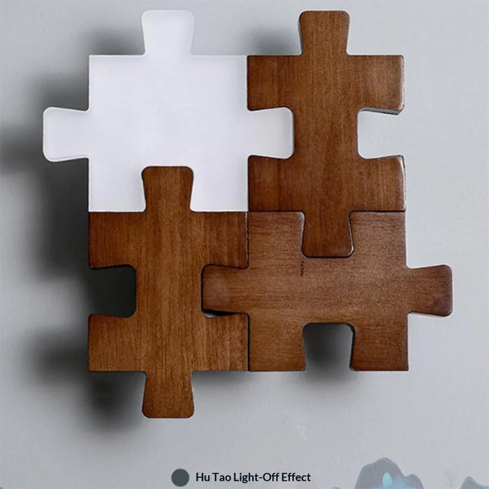 12W 3 Color Wooden Block Wall Lamp Modern Minimalist LED Bedside Light for Bedroom Hallway - 4