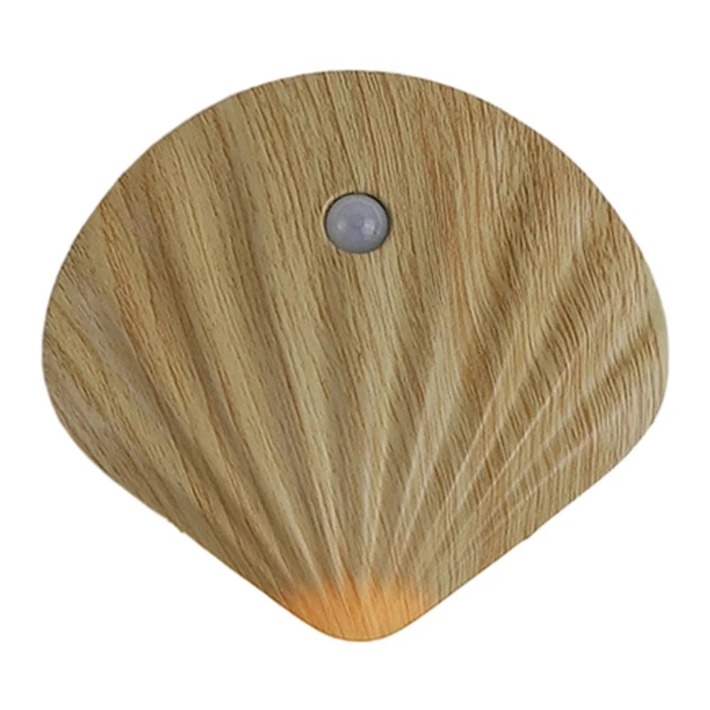 Smart LED Motion Sensor Night Light Rechargeable Magnetic Wireless Cabinet Closet Door Lamp - Warm Light  /  Natural Wood Grain - 1