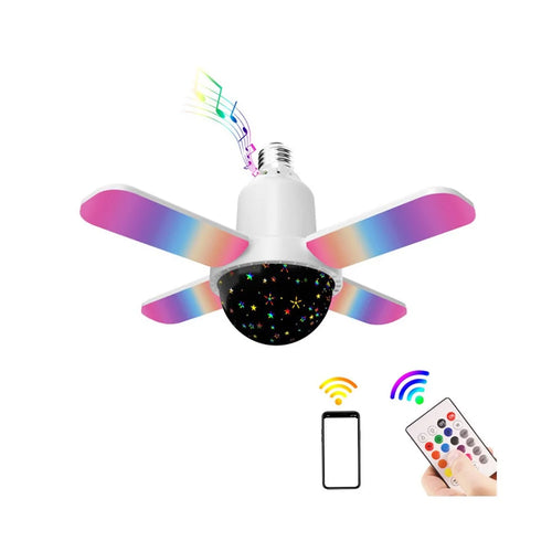 Indoor Music Light Bluetooth-Compatible Mini Four-Leaf Lamp Wireless Color Changing Atmosphere Light for Home - Star Sky - 1