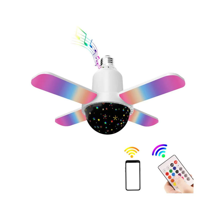Indoor Music Light Bluetooth-Compatible Mini Four-Leaf Lamp Wireless Color Changing Atmosphere Light for Home - Star Sky - 1