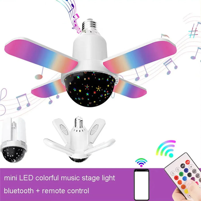 Indoor Music Light Bluetooth-Compatible Mini Four-Leaf Lamp Wireless Color Changing Atmosphere Light for Home - Star Sky - 2