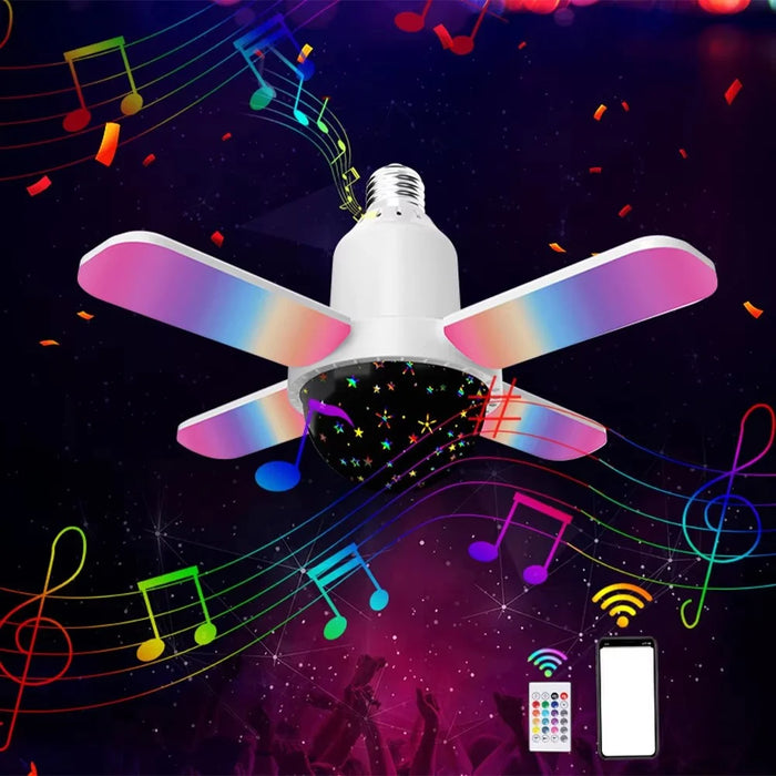 Indoor Music Light Bluetooth-Compatible Mini Four-Leaf Lamp Wireless Color Changing Atmosphere Light for Home - Star Sky - 3